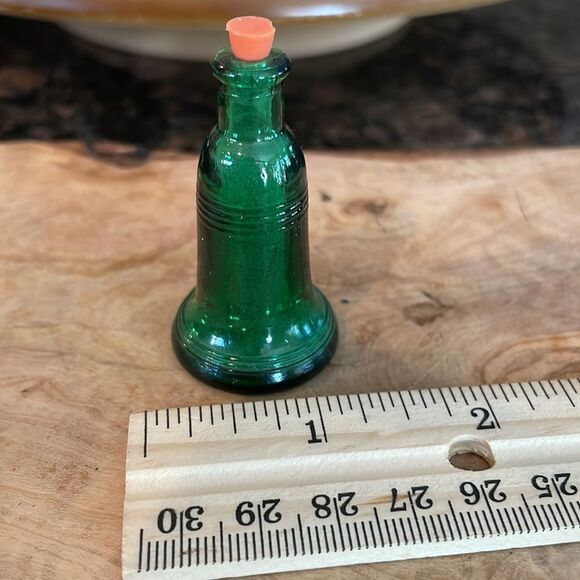 Vintage Green Glass Miniature Liberty Bell - Picture 3 of 5
